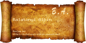 Balatonyi Albin névjegykártya